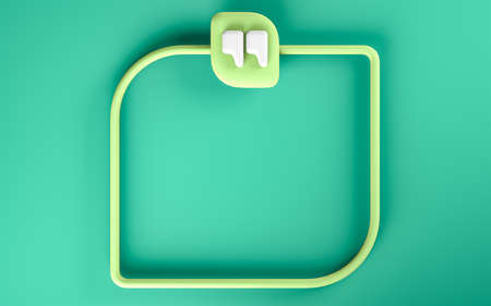 Quote box frame background empty space blogging template 3d render concept for textingの写真素材