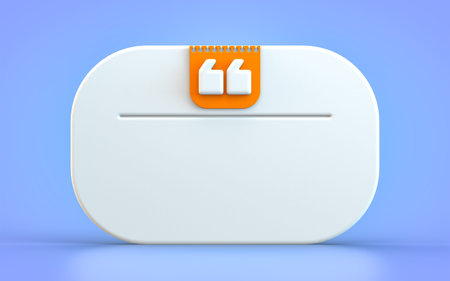 Quote box frame background empty space blogging template 3d render concept for texting
