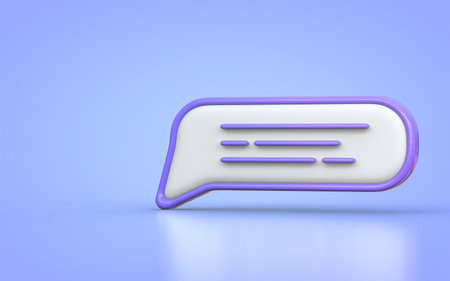 Social media message comment Chat talk communication on blue background 3d render concept