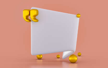 3d render Quote frames blank templates gold realistic text info design box banner illustrationの写真素材