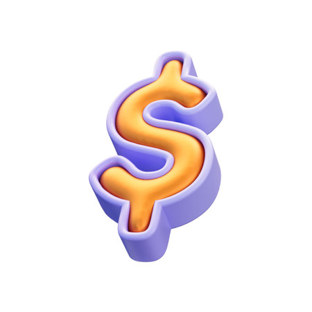 realistic glossy dollar sine icon 3d render concept for using money and like a symbol