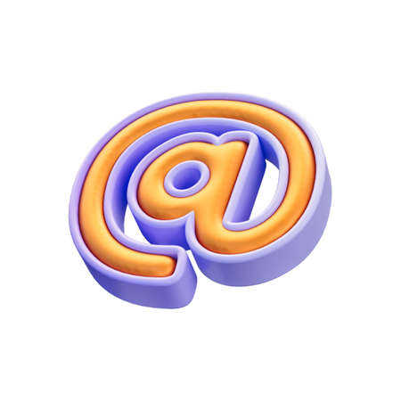 realistic glossy cartoon look at icon 3d render concept for website Gmail and email addressの写真素材