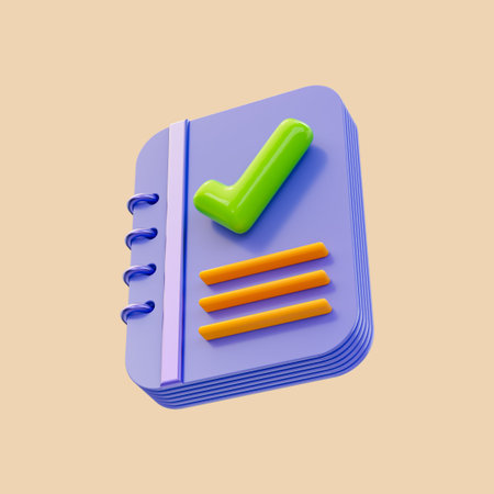cartoon look Document check mark icon 3d render concept for paper sheets Confirmed or approvedの写真素材