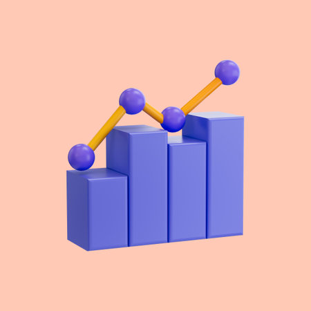 business chart up pie icon 3d render concept for reports presentations investing and marketingの写真素材