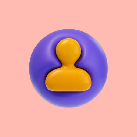 cartoon look user icon 3d render concept for person human information details and contactの写真素材