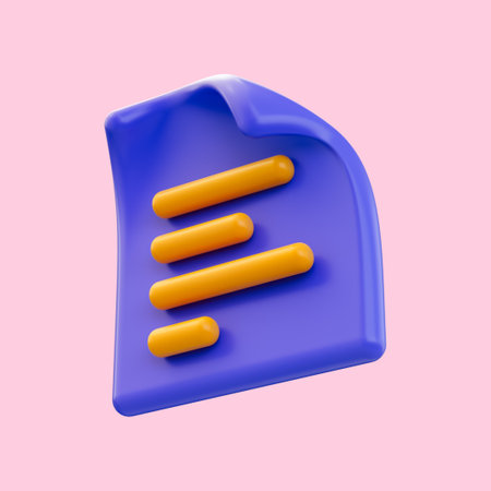 realistic glossy document icon 3d render concept for Office Financial Important files and papersの写真素材