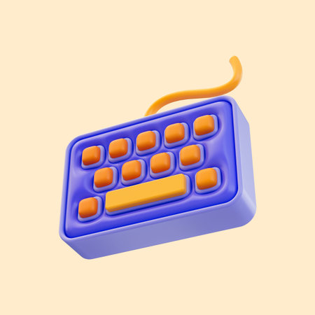 keyboard icon 3d render concept for typing and working computer pc laptop in office home