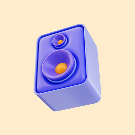 sound box icon 3d render concept for play movie music party club dj concert and home theaterの写真素材
