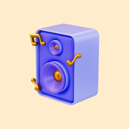 sound box play music icon 3d render concept for party club dj concert and Ceremonyの写真素材