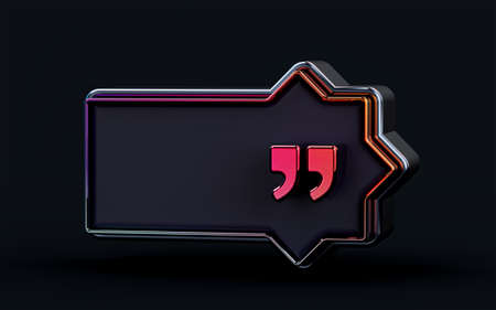 quotes Islamic text box frame empty space 3d render concept for tagline highlight conversationの写真素材