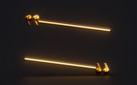 quote text box with neon light empty dark background 3d render concept for conversation frameの写真素材