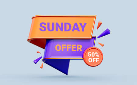sale banner template design weekend offer 3d render concept for big shopping discount sellの写真素材