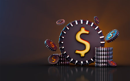 dollar money flying icon with banking payment transaction on dark background 3d render concept