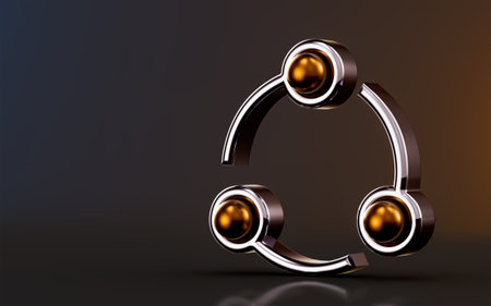 Share icon on dark background 3d render concept for Connect data sharing link symbol network Social