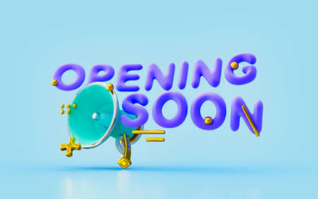 opening soon 3d illustration party Festive template can be used for banners flyers posters designeeの写真素材