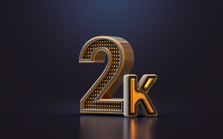 gold luxury Thank you for 2k followers online social banner happy celebration 3d renderの写真素材