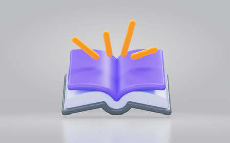 storytelling sing cartoon look purple color 3d render concept for bright educational futureの写真素材