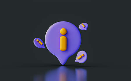 exclamation sign on dark background 3d render concept for attention warning danger alertの写真素材