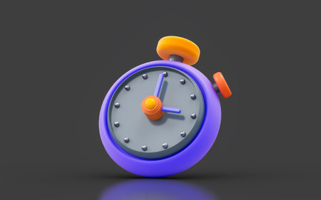 clock sign on dark background 3d render concept for watching time to sleep and wake early to work