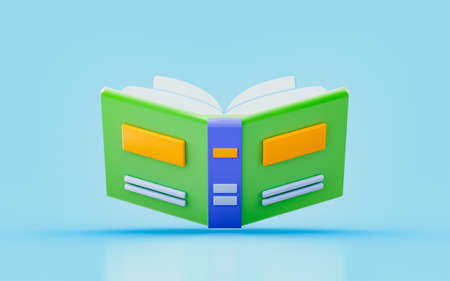 book sign 3d render concept for education note office document diary school textbookの写真素材
