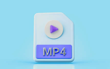 MP4 document file 3d render concept for movie video song film recording video animationの写真素材