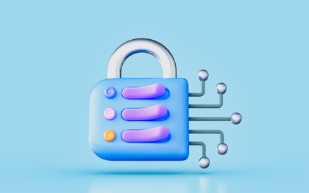 lock sign with connectivity 3d render concept for data Encryption document connectionの写真素材