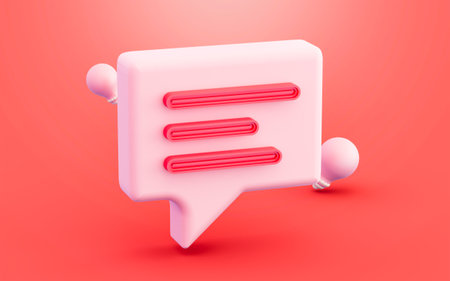 3d illustration chat space bubble with lightbulb symbol for digital marketing messages idea tipの写真素材