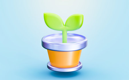 plant sign 3d render concept for green tree flower botanical garden nature environmentの写真素材