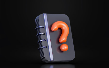document with question mark sign on dark background 3d render concept for problem filesの写真素材