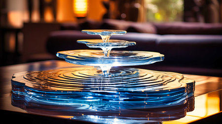 Indoor water feature with gentle ripplesの素材