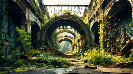 Derelict Industrial Sites Reclaimed by Natureの素材