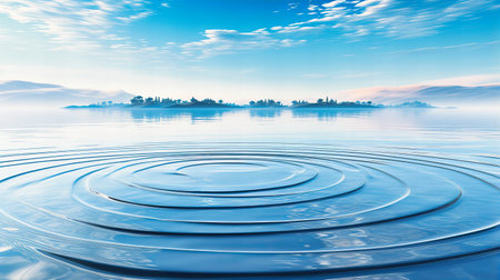 Gentle Ripple Effects on Still Pond Surfaceの素材