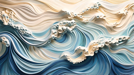 Sand Patterns Shaped by Ocean's Gentle Wavesの素材
