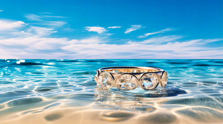 Infinite Sandbanks Emerging from Crystal Clear Waters, Nature's Untouched Beaches Kissed by Gentle Wavesの素材