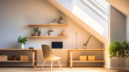 Minimalist Workspace with Clean Lines and Natural Lightの素材