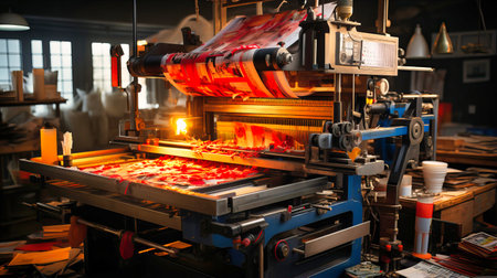 Digital revolution in traditional publishing: advanced printing press operations,の素材