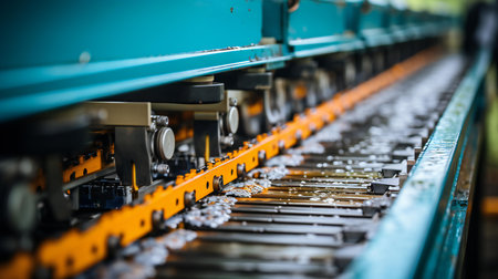 Industrial Precision and Automation on Display in Bottling Plant Machinery Assembly Lineの素材