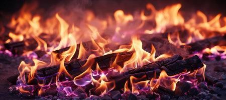 Embers Dance in the Warm Glow of a Crackling Campfire Under the Night Skyの素材