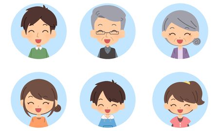 Three generation family iconのイラスト素材