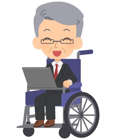 Office worker working on a personal computerのイラスト素材
