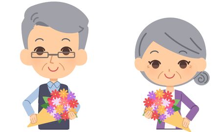 The senior citizen who receives a celebrationの販売画像