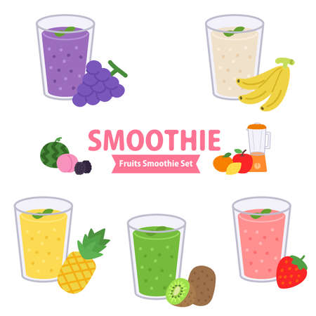 smoothie fruit setのイラスト素材