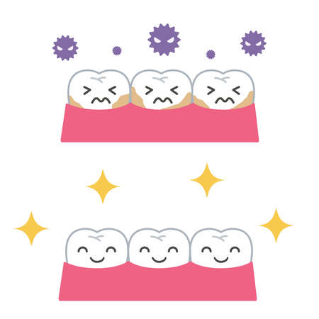 Clean Teeth and Cavitiesのイラスト素材