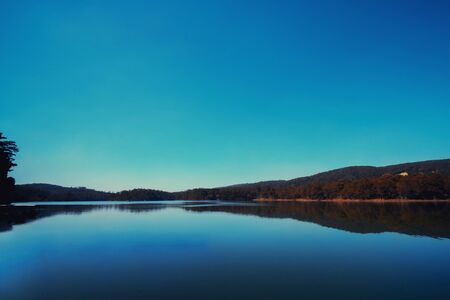 Natural landscapes lake and mountains backgroundsの写真素材