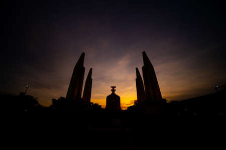 Thai Democracy monument, Bangkok, Thailand, July 20, 2020のeditorial素材