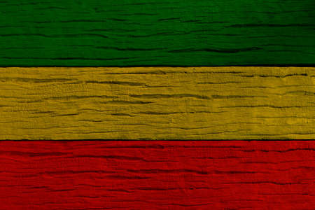 Green yellow red on wood texture background, reggae background.の写真素材