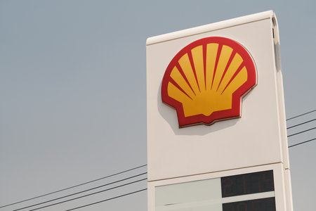 shell gas station, Bangkok, Thailand, Dec 10, 2020のeditorial素材