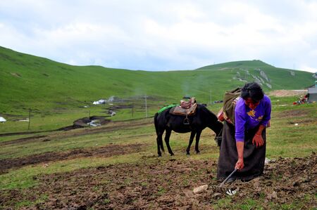 Tibetan womenのeditorial素材