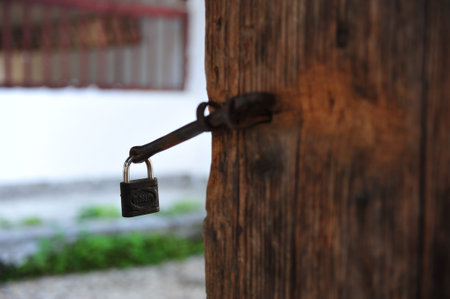 Close up to a lock padのeditorial素材