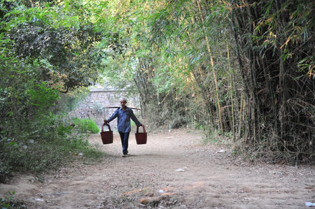 Lifestyle in a China's rural areasのeditorial素材